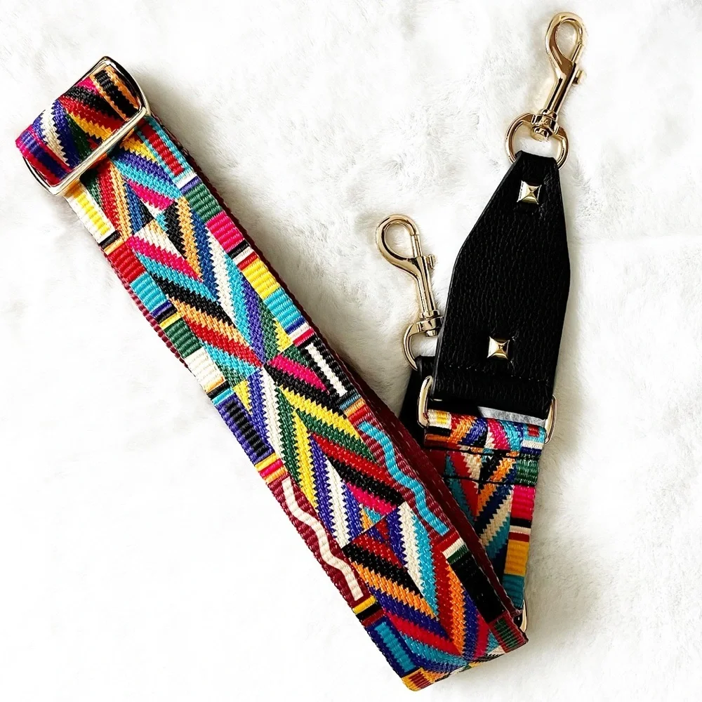 MULTICOLORED EMBROIDERED PURSE STRAP Boho Stylish Trendy Southwest Artsy